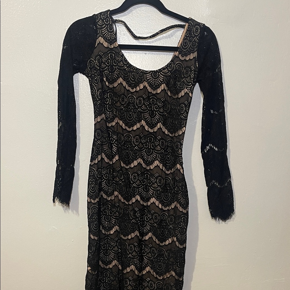 Bebe Black Lace Mini Dress